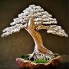 Silver Bonsai Tree paint by numbers