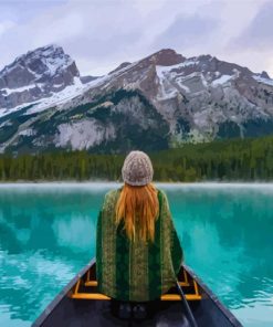 Canoeing In Maligne Lake paint by numbers