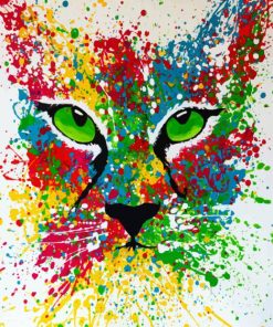 Colorful Splatter Lynx paint by numbers