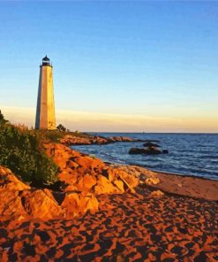 Connecticut Five Mile Point Lighthouse paint by number