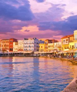 Crete Chania At Sunset paint by numbers