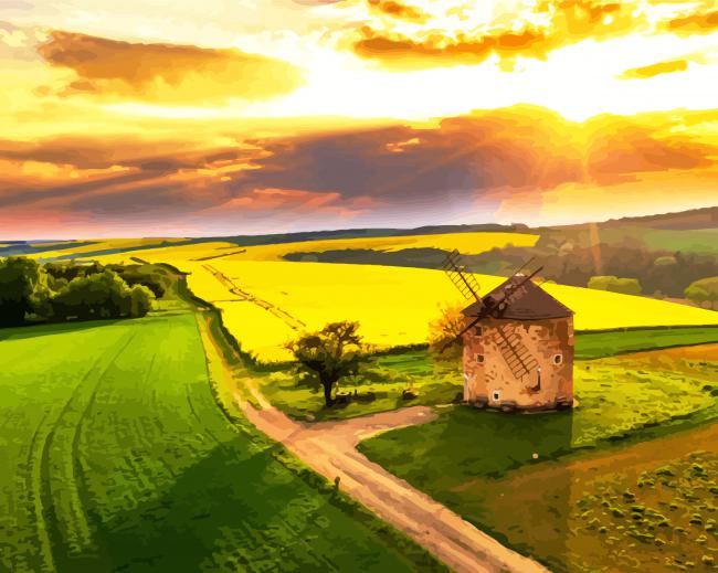 Czechia Moravia Landscape paint by numbers