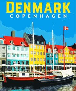 Denmark Copenhagen Poster paint by number