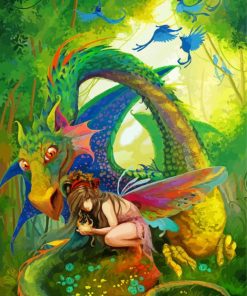 Dragon And Fairy Art paint by numbers