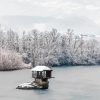 Drina River House In Snow Serbia paint by number