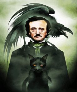 Edgar Allan Poe And Cat paint by number