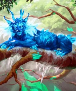 Fantasy Blue Lynx Cat paint by numbers