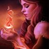 Fantasy Pyrokinesis Girl paint by numbers