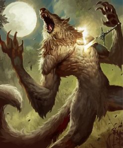 Fantasy Werewolf Howling paint by number