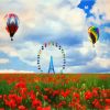 Ferris Wheel In Poppies Field paint by numbers