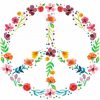 Flower Peace Sign paint by numbers