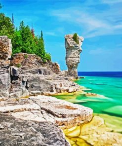 Flowerpot Island Ontario paint by number