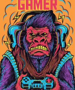 Gamer Monkey paint by numbers