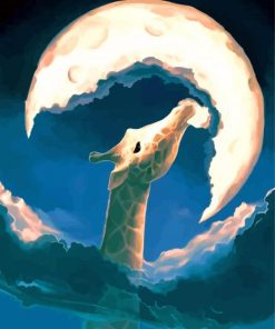 Giraffe Eating Moon paint by numbers