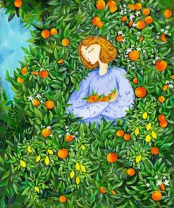 Girl In The Orange Orchard paint by numbers