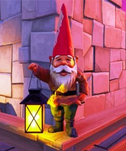 Gnome Holding Lantern paint by number