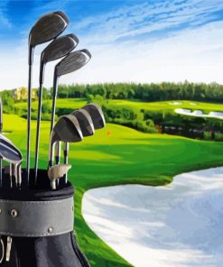 Golf Bag Equipment paint by number