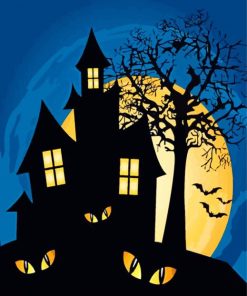 Haunted House Illustration paint by number