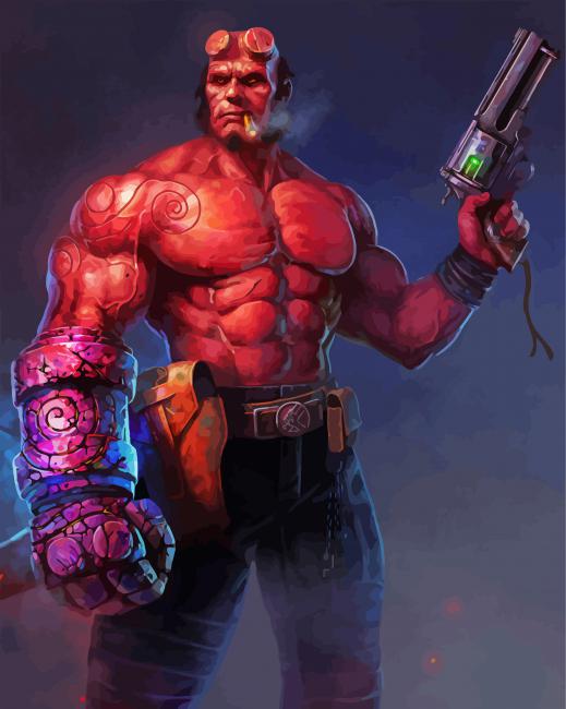 Hellboy Superhero paint by number