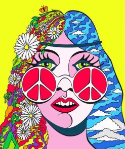 Hippie Girl Art paint by number