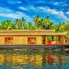 Houseboat In River paint by numbers