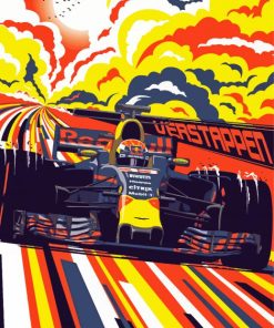 Illustration F1 Racing Art paint by numbers