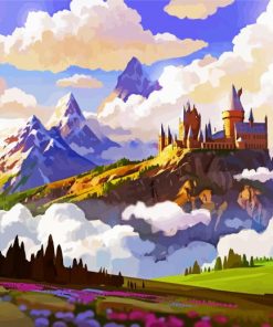 Illustration Hogwarts Castle paint by numbers