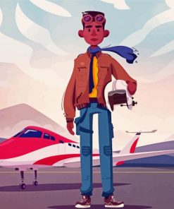 Illustration Pilot paint by numbers