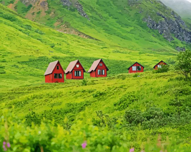 Independence Mine State Historical Park Visitor Center Alaska paint by number