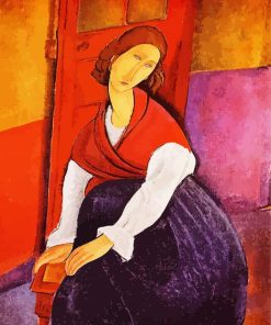 Jeanne Hebuterne In Red Shawl paint by number