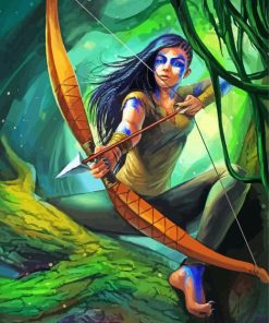 Jungle Huntress Girl paint by numbers