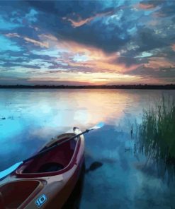 Kayak By Lake paint by numbers