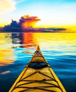 Kayaking At Sunset Lake paint by numbers