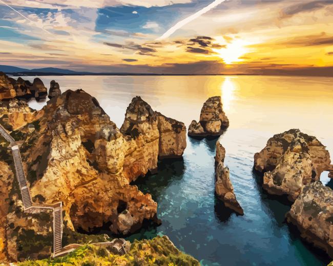 Lagos Portugal Ponta Da Piedade paint by numbers