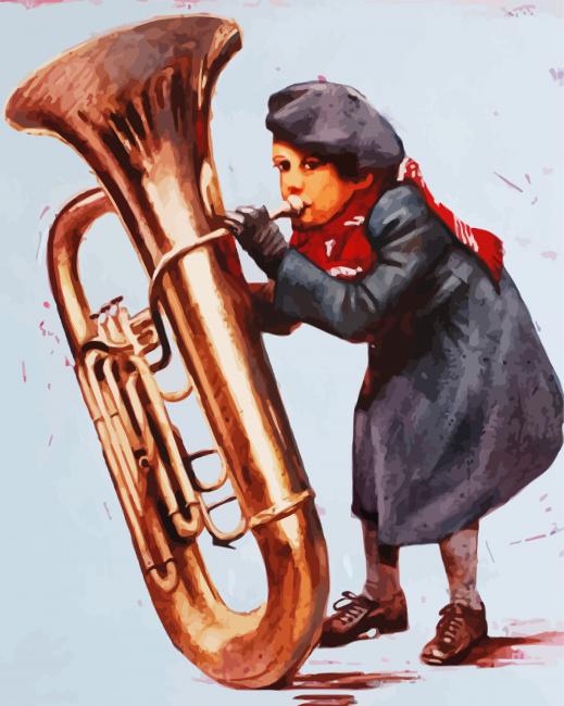 Little Trumpet Player paint by numbers