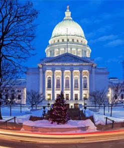 Madison Wisconsin State Capitol Building paint by numbers