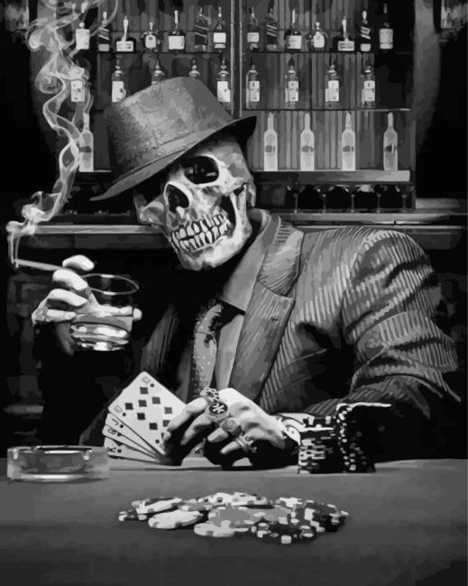 Mafia skull paint by numbers