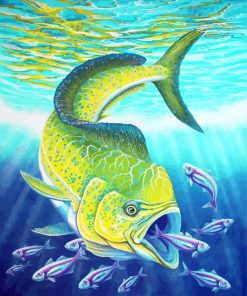 Mahi Mahi Eating Fish paint by numbers