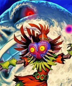 Majoras Mask Cartoon paint by numbers