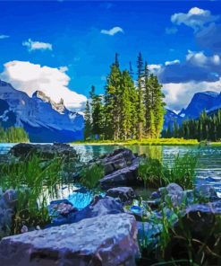 Maligne Canada Landscape paint by numbers