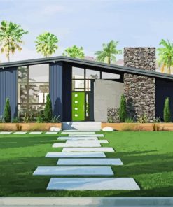 Mid Century Modern Exterior House paint by number