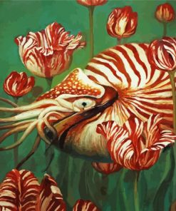 Nautilus And Flowers paint by numbers