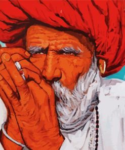 Old Punjabi Man paint by numbers