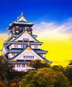 Osaka Castle Japan paint by number