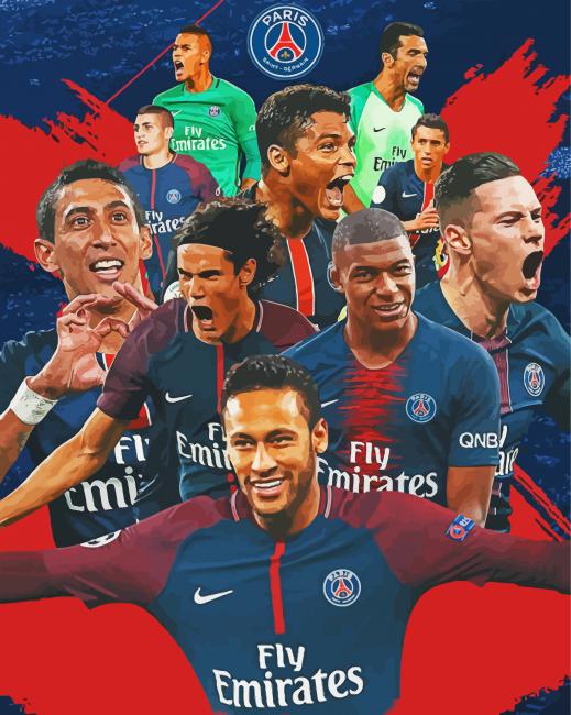 Paris Saint German Players paint by numbers