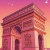 Paris Arc De Triomphe Poster paint by number