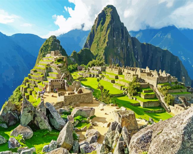 Peru Machu Picchu Landscape paint by numbers
