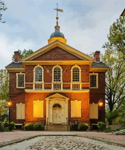 Philly Carpenters Hall paint by numbers