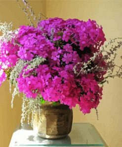 Pink Phlox Vase paint by numbers