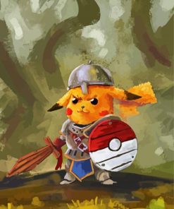 Pokemon Pikachu Knight paint by numbers